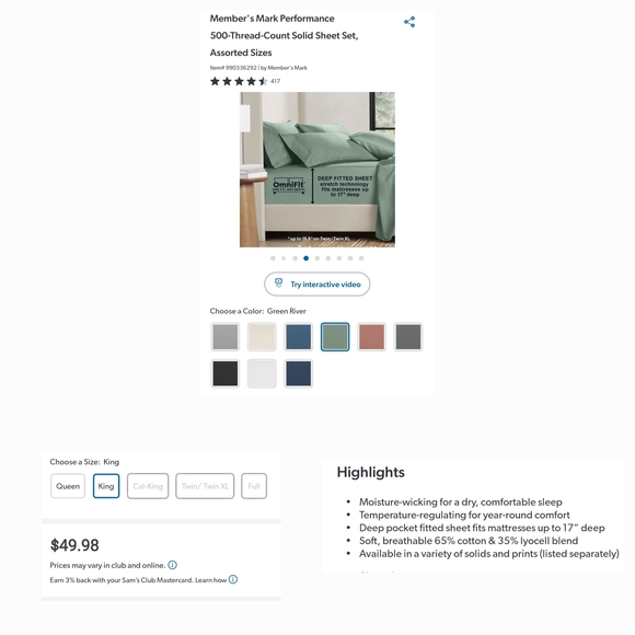 King Size Sheet Set - Picture 2 of 3